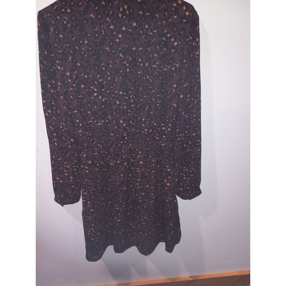 The Loft size 10 maroon cheetah print blouse dress High colored
